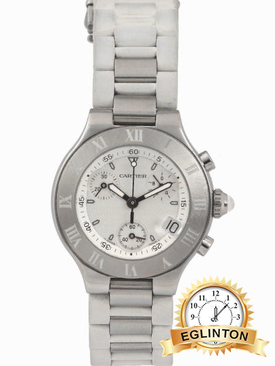 Cartier Pasha Seatimer White Rubber 33mm 2996 Steel Quartz – Johny