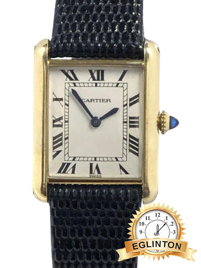 Vintage Catier18K Electroplate Yellow Gold Manual Wind Tank Watch