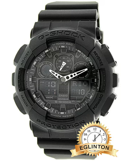 Casio Men's G-Shock GA100-1A1 Black Resin Quartz Fashion Watch - Johny Watches