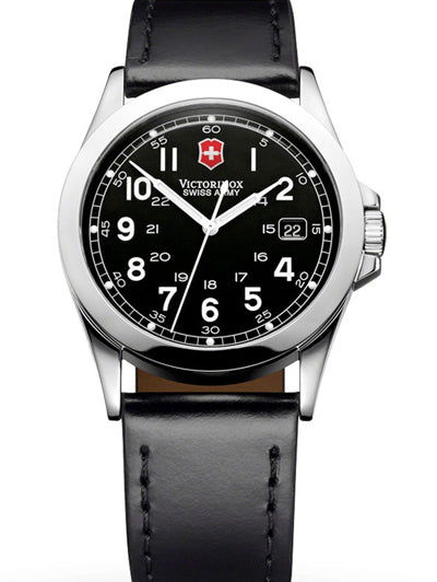 Swiss Army Mens Watch 37mm Black Stainless Bracelet Date New Battery 6.25\