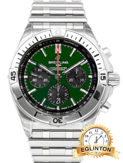 Breitling 42mm Chronomat B01 AB0134 Green Dial Stainless Steel “2023” - Johny Watches