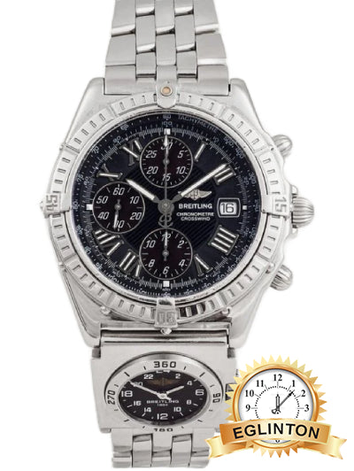 Breitling Crosswind UTC Chronograph 43mm Black Roman Dial Stainless Steel A13355