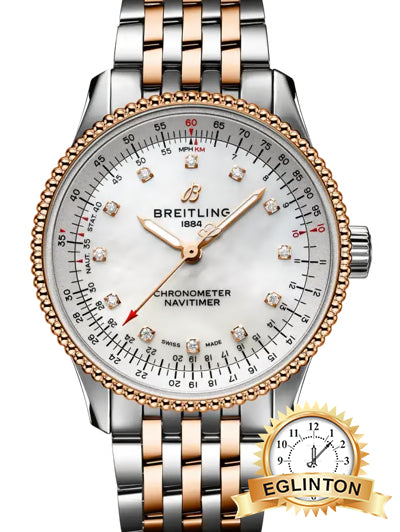 Breitling Navitimer Automatic 35mm Mother-of-Pearl Diamond Dial Two-Tone U17395211A1U1