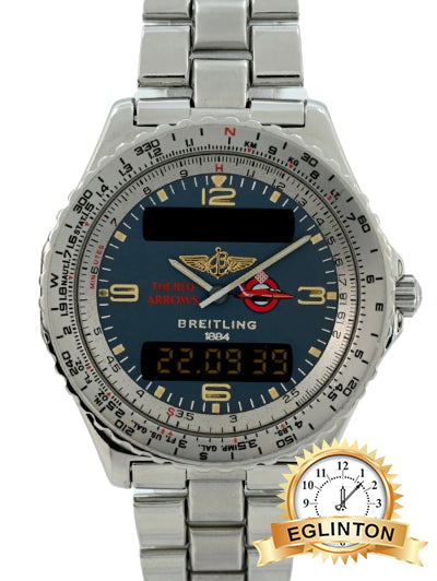 Breitling 42mm Chronospace A56012 Blue Dial Red Arrows Limited Edition Stainless Steel “1997”