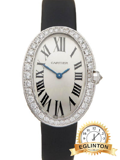Cartier Baignoire 23x31mm Factory Diamond Bezel White Dial 3065