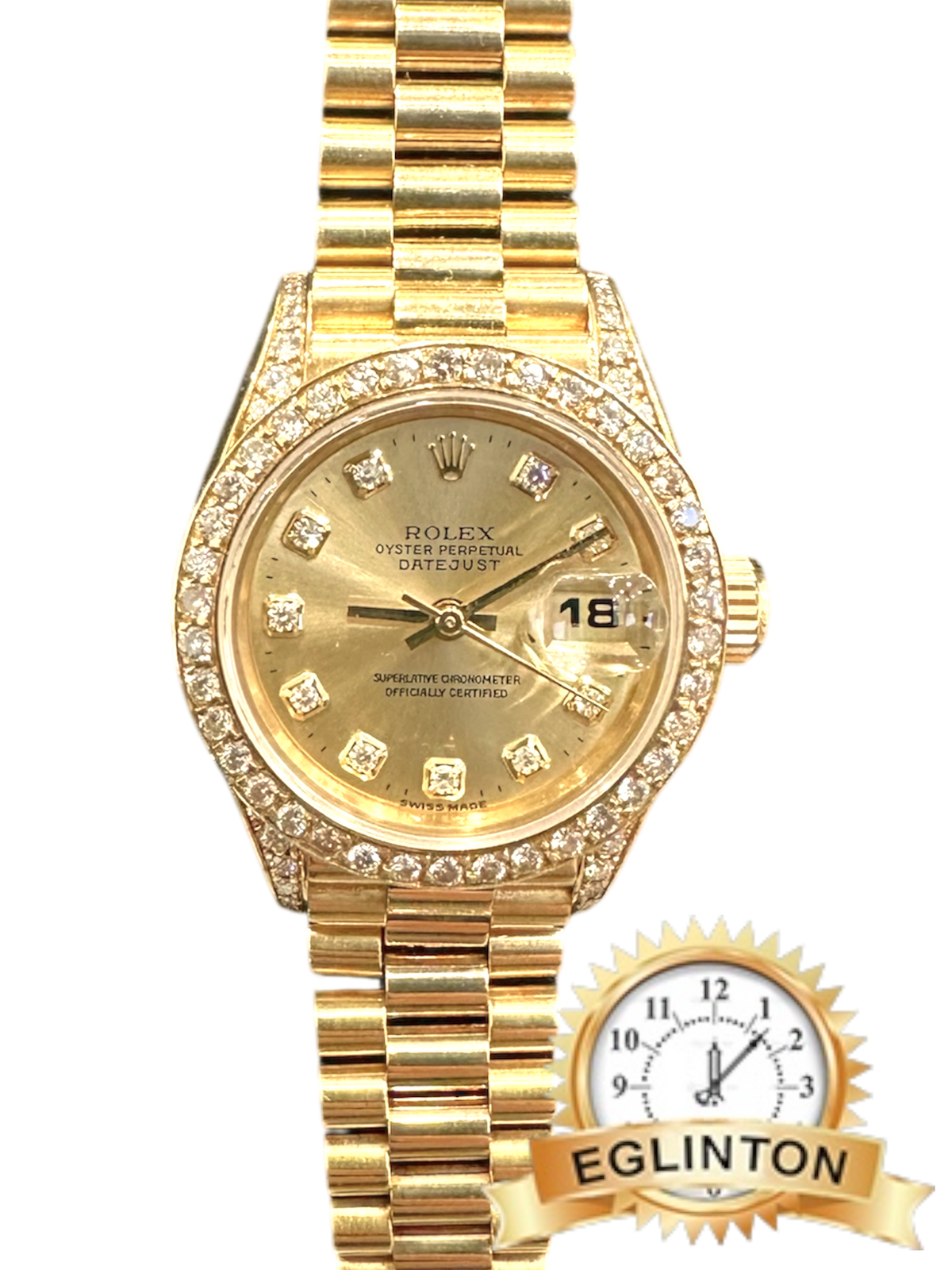 Rolex 26mm Lady-Datejust 69238 Diamond Bezel and Diamond Dial "1995"