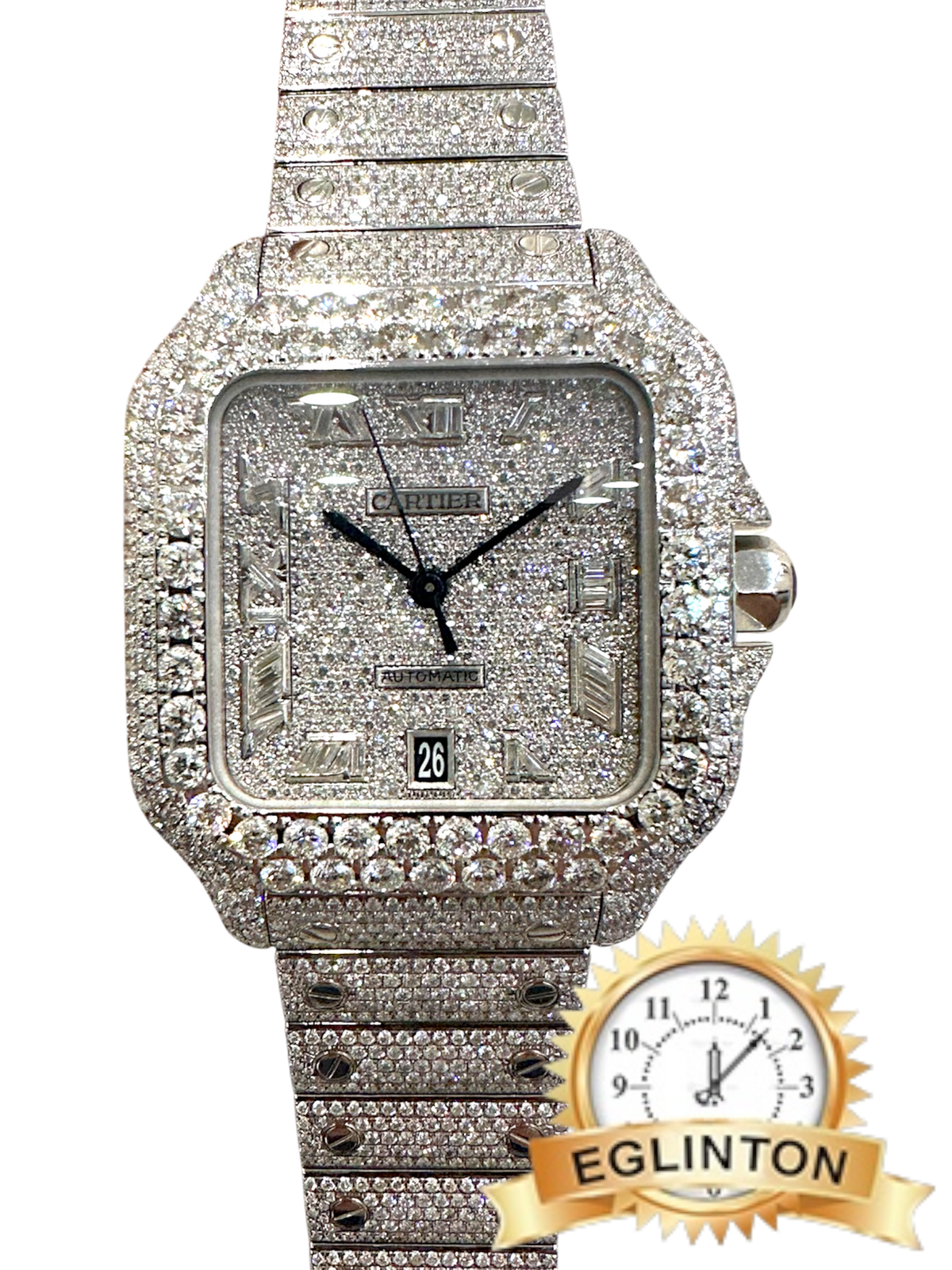 Cartier 39.8mm Santos WSSA0030 Custom Diamond Dial Stainless Steel “2022”