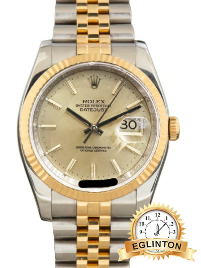 Rolex 36mm Datejust 116233 Champagne Dial Jubilee Two Tone “2016”