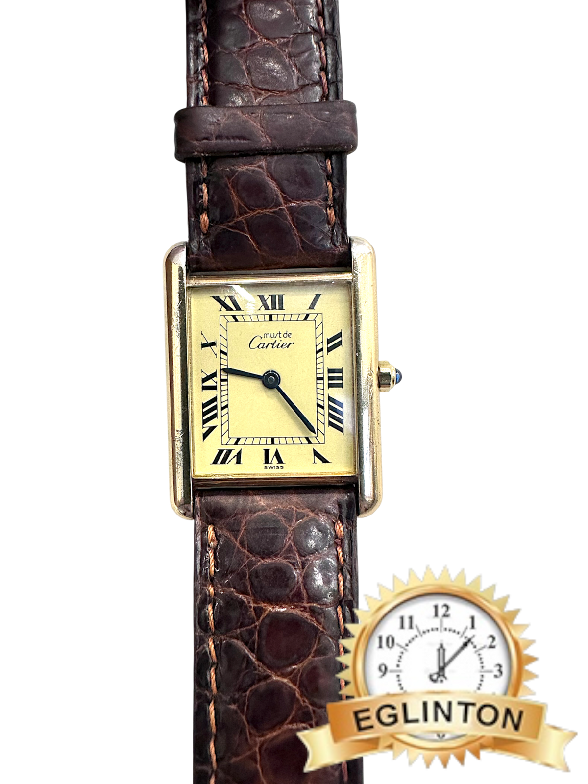 Cartier Must de Tank Vermeil 23.5mm Champagne Roman Dial Quartz 6-81006