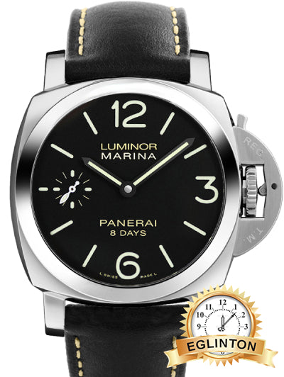 Panerai 44mm Luminor Marina 8 Days PAM00510 Black Dial Leather Strap “2015”