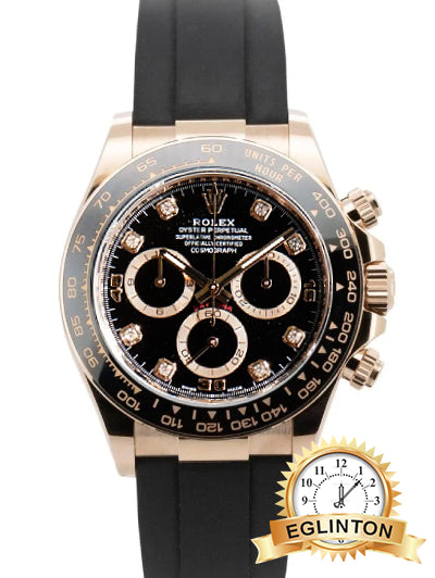Rolex Cosmograph Daytona 40mm Everose Gold Black Ceramic Bezel Oysterflex 116516LN "2021"