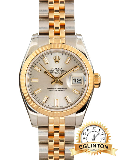 Rolex 26mm Datejust 179173 Silver Index Dial Jubilee Two Tone “2008” - Johny Watches