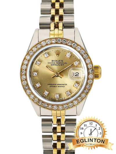 Rolex Lady-Datejust 26mm Champagne Diamond Dial Jubilee Two-Tone 69173 "1991"