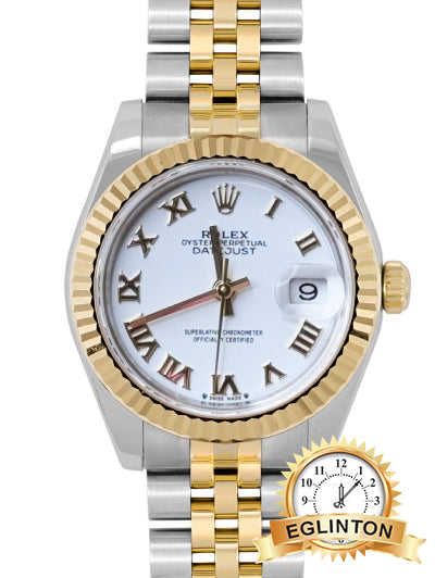Rolex 28mm Datejust 279173 White Roman Dial Jubilee Two Tone “2023” - Johny Watches