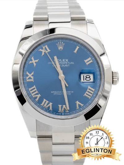 Rolex Datejust 41mm Azzurro Blue Dial Jubilee Stainless Steel 126300 “2023”