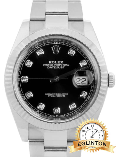 Rolex 41mm Datejust 126334 Black Diamond Dial Oyster Stainless Steel “2024”