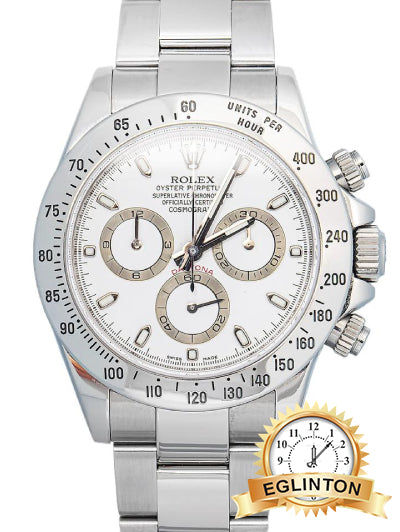 Rolex Cosmograph Daytona 40mm White Dial Stainless Steel Oyster 116520 "2010"
