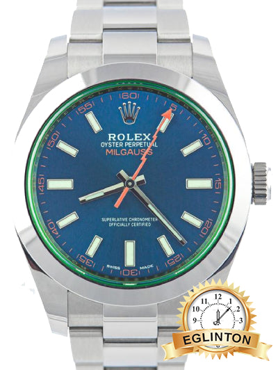 Rolex Milgauss 40mm Z-Blue Dial Green Sapphire Oyster 116400GV "2020"