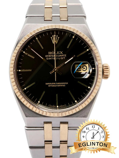 Rolex 36mm Datejust Oysterquartz 17013 Black Dial Two Tone “1977”