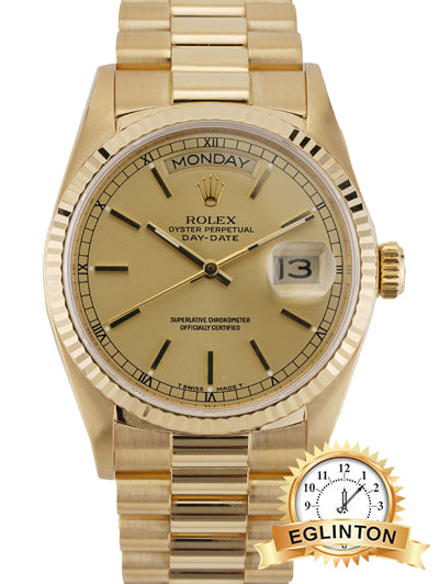 Rolex Day-Date 36 President 18K 36mm Champagne Dial - Ref 18038 (1987) - Johny Watches