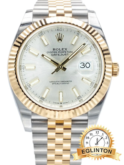 Rolex Datejust 41 Two Tone Yellow Gold Silver Dial 126333 "2021" - Johny Watches