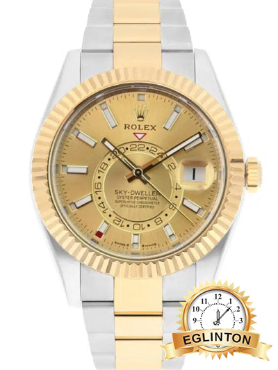 Rolex Sky-Dweller 42mm Champagne Dial Fluted Bezel Two-Tone Oyster 336933 "2023"