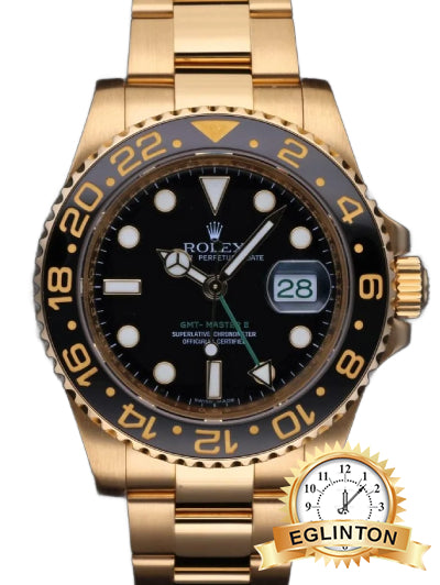 Rolex GMT-Master II 40mm Black Dial Black Ceramic Bezel 18k Yellow Gold 116718LN "2006"