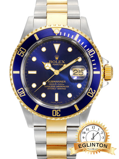 ROLEX SUBMARINER, REF 16613, YELLOW GOLD AND STAINLESS STEEL WRISTWATCH WITH DATE AND BRACELET  "2005" Full Kit - Johny Watches