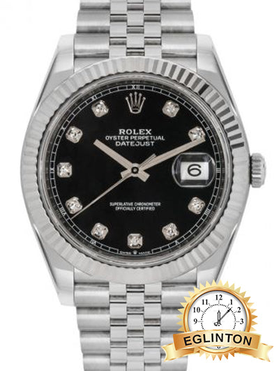 Rolex Datejust 41 Black Diamond Dia 126334 Jubilee Bracelet "2021" - Johny Watches