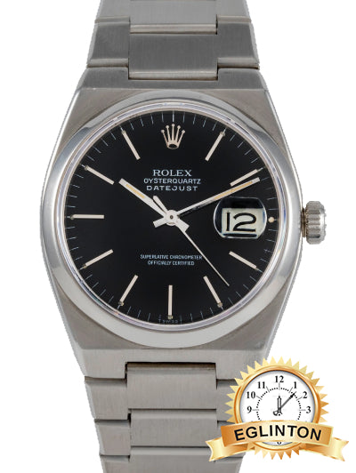 Rolex 36mm Oysterquartz 17000 Black Dial Stainless Steel “1979”