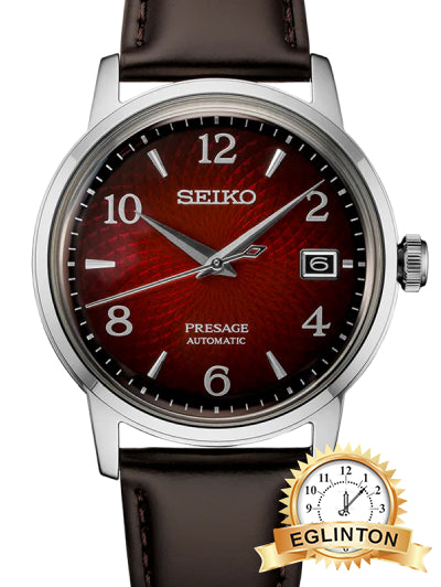 Seiko 38mm Presage Cocktail Time SRPE41 “Negroni” Red Dial Automatic - Johny Watches