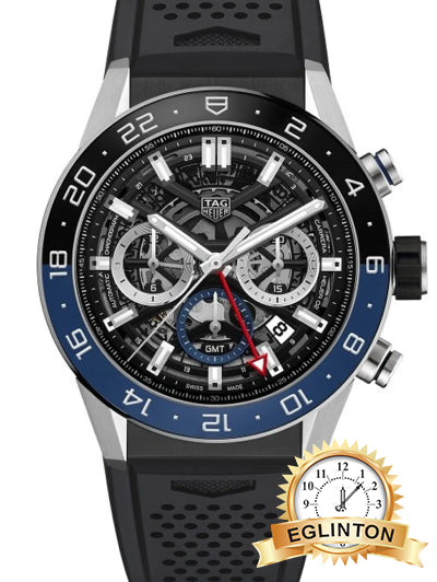 TAG Heuer Carrera 45mm Heuer 02 GMT “Batman” Skeleton Dial CBG2A1Z.FT6157 “2020”
