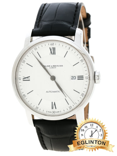 Baume & Mercier Silver White Stainless Steel Classima 65679 Men's Wristwatch 42 mm