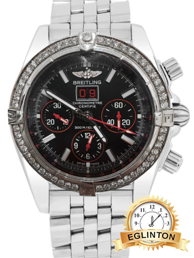 Breitling Chronomat Blackbird 44mm Stainless Steel A44359T8 with custom bezel - Johny Watches