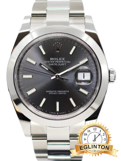 Rolex Oyster Datejust 41 Dark Rhodium Dial Automatic Men's Watch 126300 "2022"