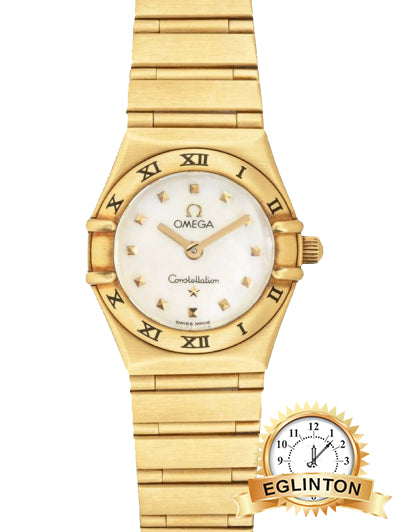 Omega 18k Yellow Gold 22mm Constellation Mini with Diamond M.O.P Dial 1162.70.00