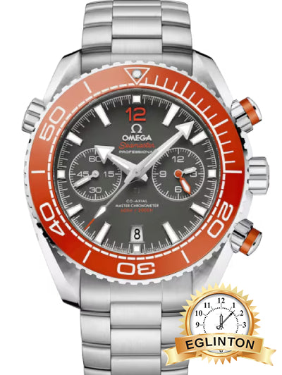 Omega 45.5mm Seamaster Planet Ocean 600M 215.30.46.51.99.001 Grey Dial Orange Bezel Stainless Steel “2021”