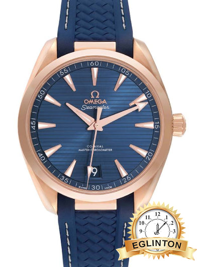 Omega Seamaster Aqua Terra Rose Gold Blue Dial Mens Watch 220.52.41.21.03.001