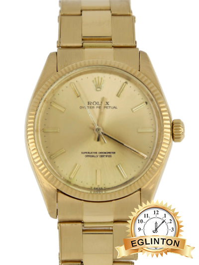Rolex Oyster Perpetual 1005 Champagne Dial Gold Vintage Watch