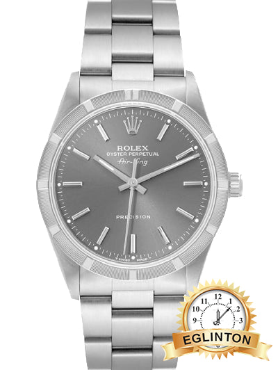 Rolex Air King 34 Grey Dial Oyster Bracelet Steeel Mens Watch 14010 "1991"