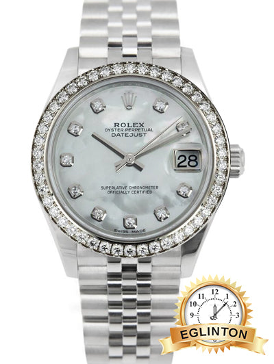 Rolex Datejust 31 Mother of Pearl Diamond Dial - Diamond Bezel Jubilee Bracelet - Complete Set "2015" - Johny Watches