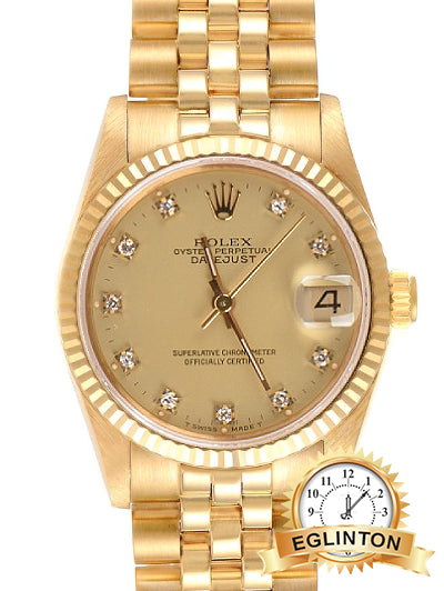 Rolex Datejust President 68278 Yellow Gold 31mm Watch "2000"