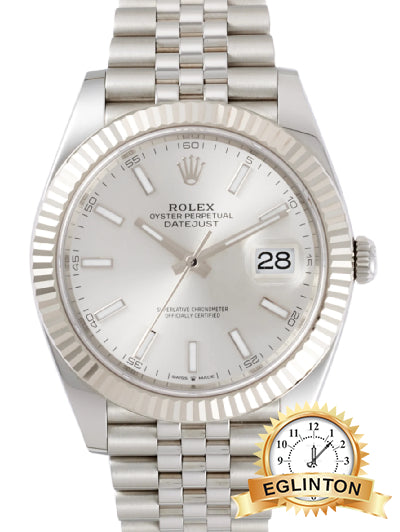 Rolex Datejust 41mm Silver Dial Fluted Bezel Jubilee 126334 "2018"