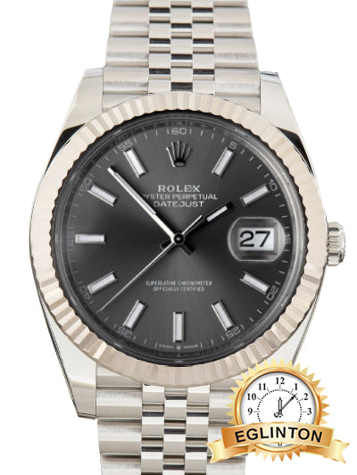 Rolex Datejust 41mm Dark Grey Dial Fluted Bezel Jubilee 126334 "2021"