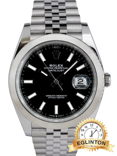 Rolex Datejust 41mm Black Index Dial Jubilee Stainless Steel 126300 "2023"