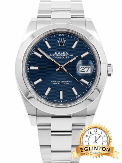 Rolex Datejust 41MM Blue Fluted Dial ref. 126300 "2023" - Johny Watches