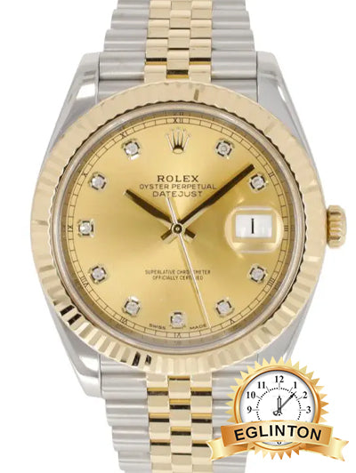 Rolex Datejust 41 Steel & Yellow Gold Champagne Diamond Dial Jubilee 126333 "2018" ON HOLD