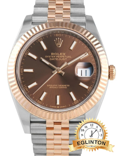 Rolex Datejust 41mm Two Tone 18k Rose Gold Chocolate Dial 126331 "2019"