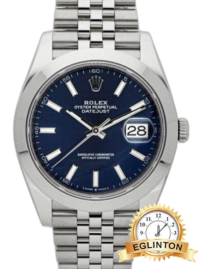 Rolex 41mm Datejust 126300 Blue Dial Jubilee Stainless Steel “2020” - Johny Watches