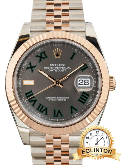 Rolex Datejust 41mm Wimbledon Dial Jubilee Two-Tone Everose Gold 126331 "2021"